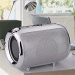 Wholesale Aluminum Drum Style Portable Bluetooth Speaker with Carry Strap S518 (Silver)